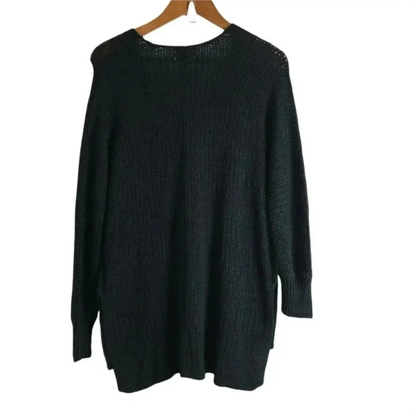 Universal Thread Black Knit V Neck Sweater Oversized slide side XS Long sleeves - Picture 2 of 11